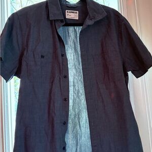 Express Men's Dark Gray Short Sleeve Shirt